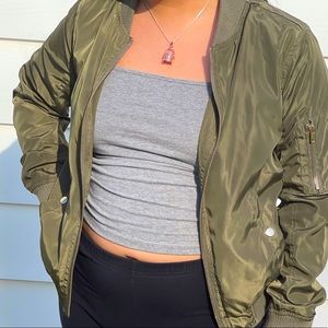 Olive Bomber Jacket